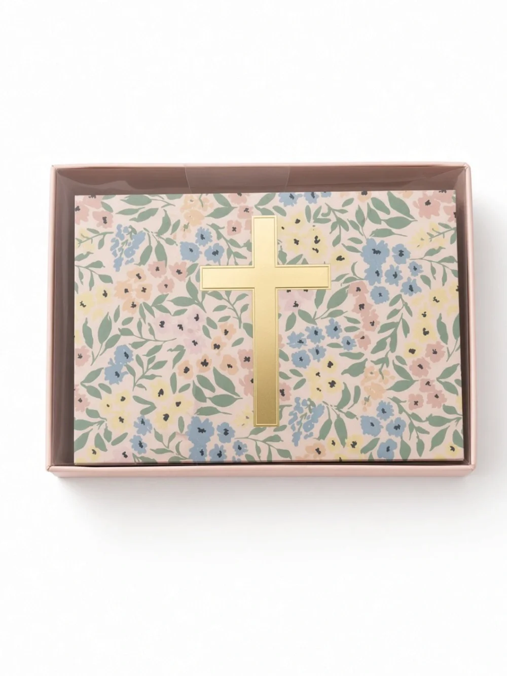 Beth Schneider Floral Gold Cross Thank You Notes 14 Cards + Envelopes NEW